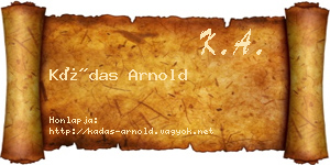 Kádas Arnold névjegykártya