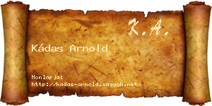 Kádas Arnold névjegykártya